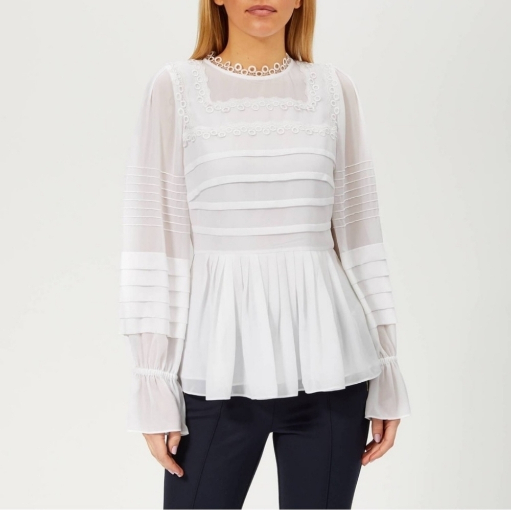 Ted Baker Robbee White Blouse Size 4